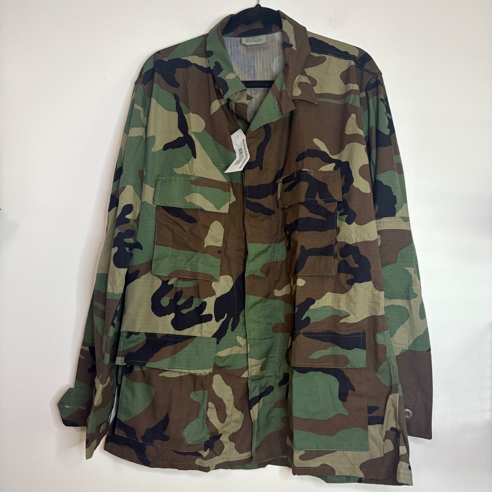 VTG Camouflage Field Jacket Coat Woodland Military Large‎ Regular